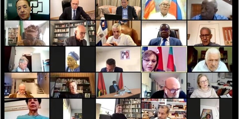 Los miembros del Presidium de la IS de todos los continentes se reunieron en línea