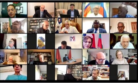 Los miembros del Presidium de la IS de todos los continentes se reunieron en línea